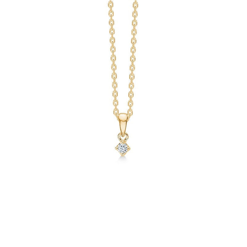Crown vedhæng i 14 kt guld med diamant (0,04–0,50 ct) fra Mads Z